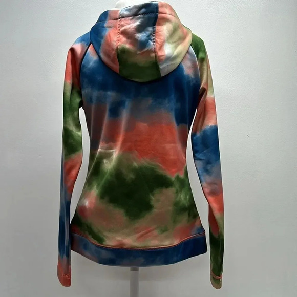Burton Hoodie Jacket Hooded Long Sleeve WB Peak Zip Up Colorful Tie Dye Small - Picture 5 of 9